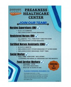 Preakness Healthcare Center Recruitment