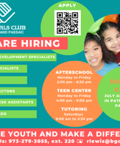 BOYS & GIRLS CLUB OF PATERSON AND PASSAIC – WE ARE HIRING