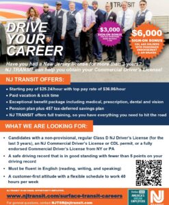 NJT Bus Recruitment Flyer with NJTSR 2025